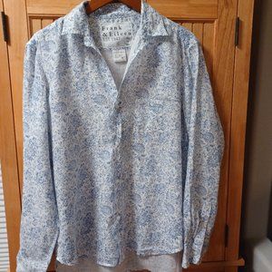 Frank & Eileen, woven in Italy and made in USA. Lg, women's button down blouse